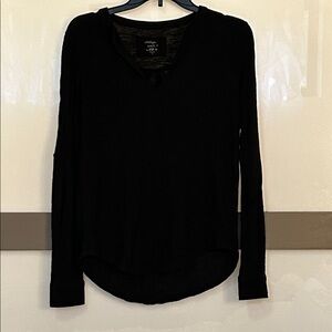 LOFT Black Long Sleeve Tee